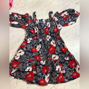Janie and Jack Red and White Floral Dress